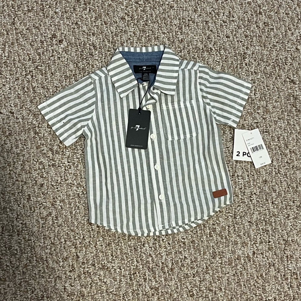 7 for all mankind button down shirt 12M nwt